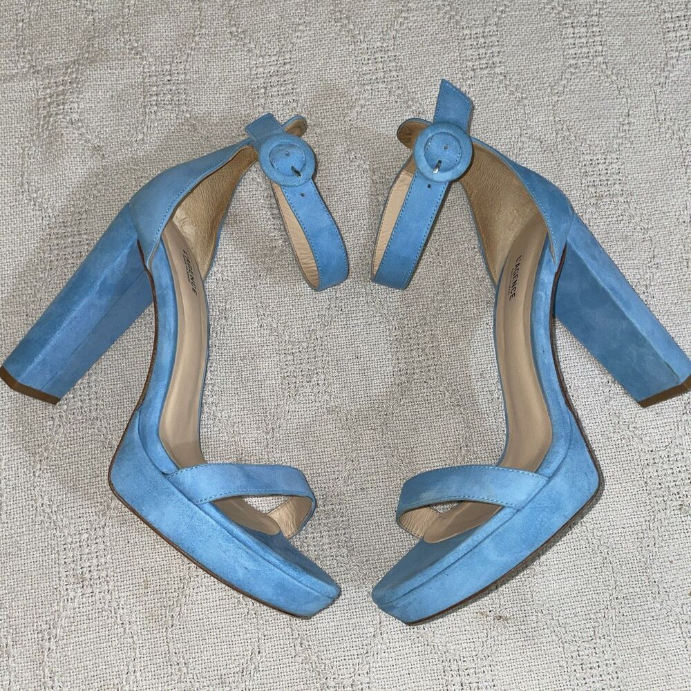 L’Agence Spain Women’s Dressy Pumps Size 41 U.S. 10 M Blue Suede Leather Party